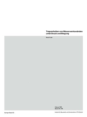 cover image of Tragverhalten von Mauerwerkswänden unter Druck und Biegung
